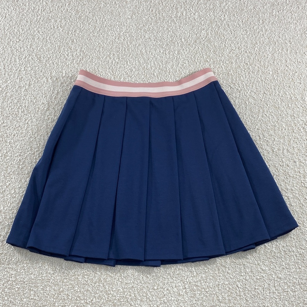 art class Navy Skater Skirt with Pink Striped Waistband school girl girls xl